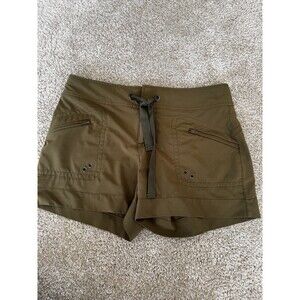 Athleta Moto Pocket Yoga Shorts Sz 2 Army Green Poly 4” Y2K